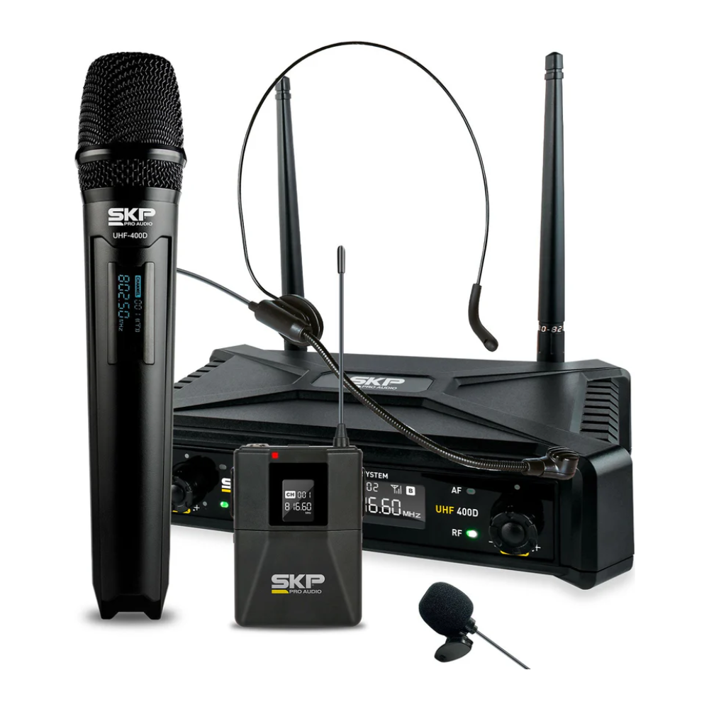Kit Micrófono Inalámbrico UHF 400D SKP