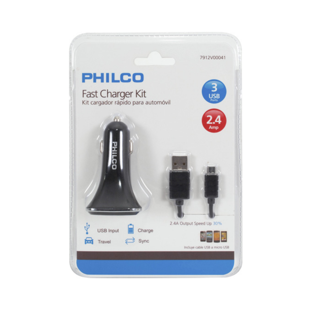 Kit cargador 12V 2.1A Philco