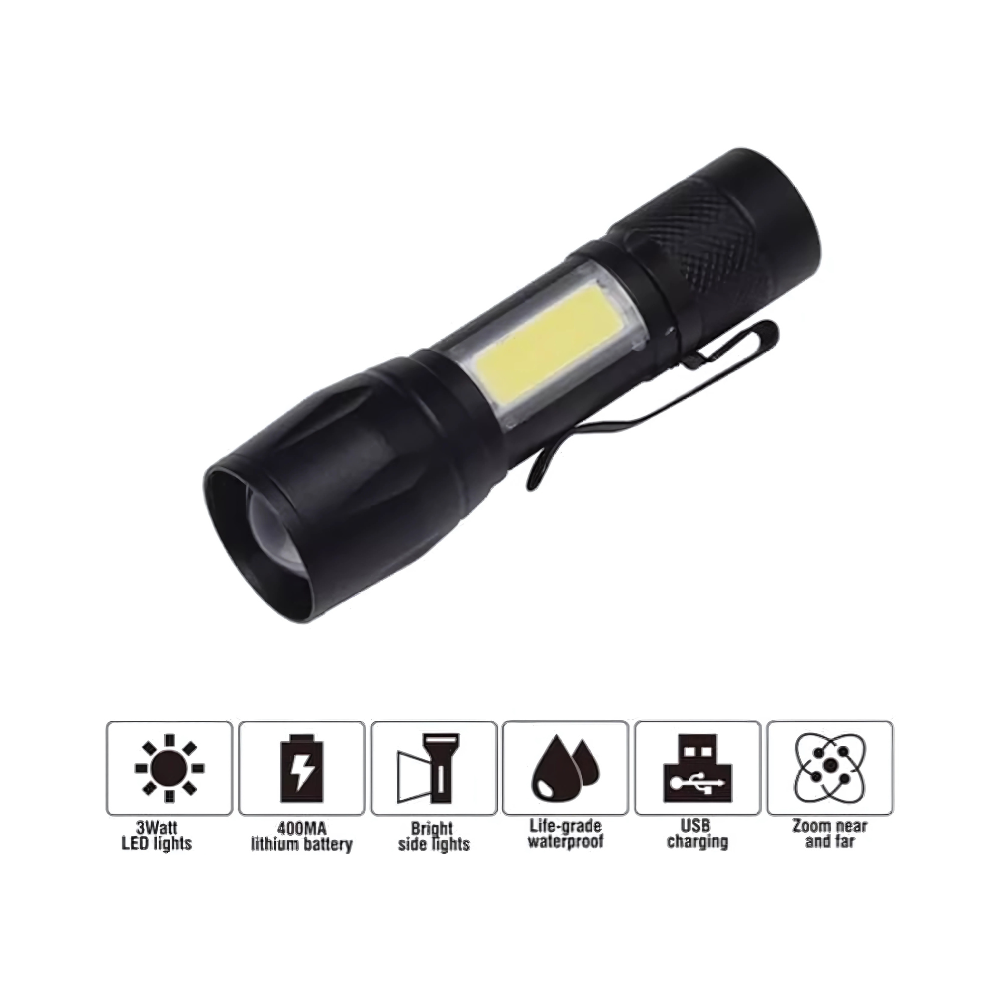 Linterna Led USB Recargable 3W Harden