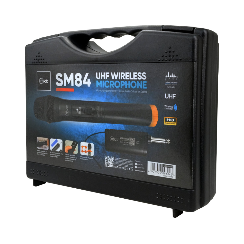 Micrófono Inalámbrico UHF Portátil Recargable Mlab