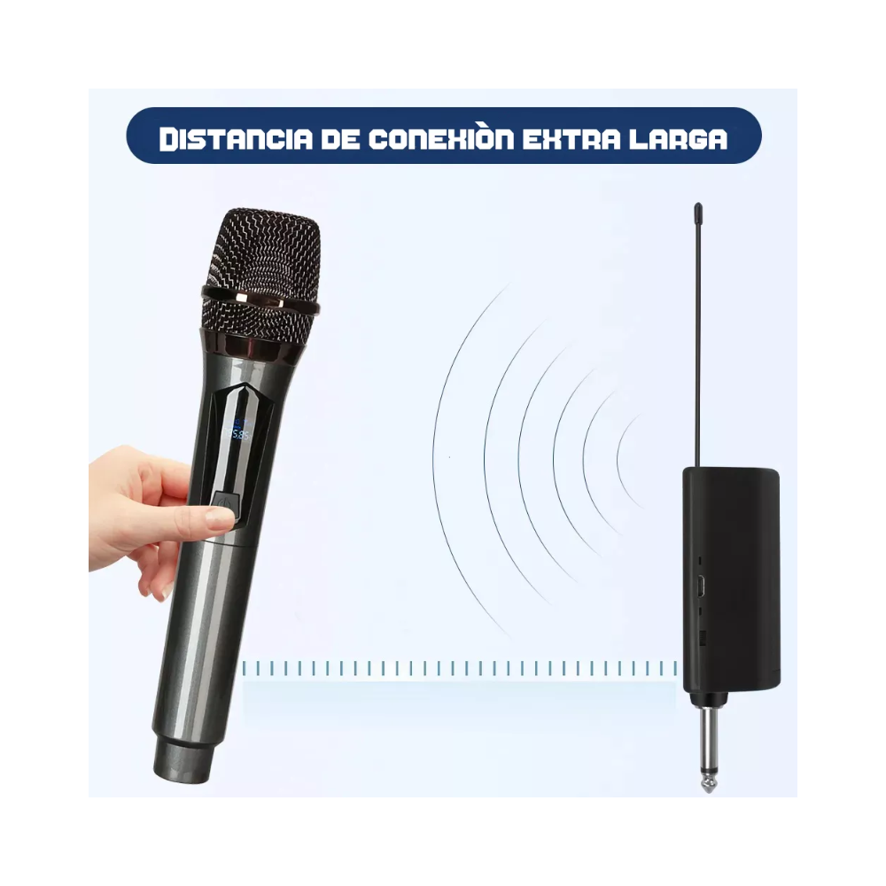 Micrófono Inalámbrico UHF recargable VRC