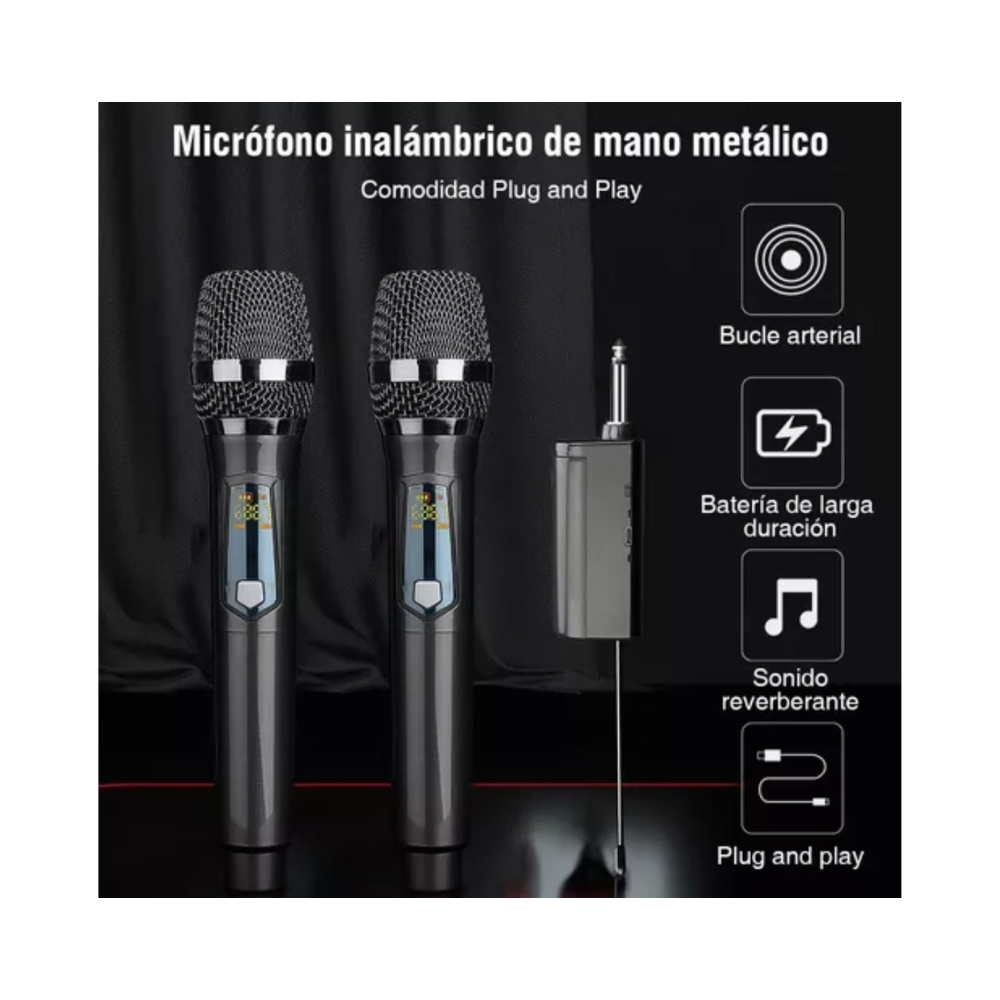 Micrófonos Inalámbricos UHF Kit x2 VRC