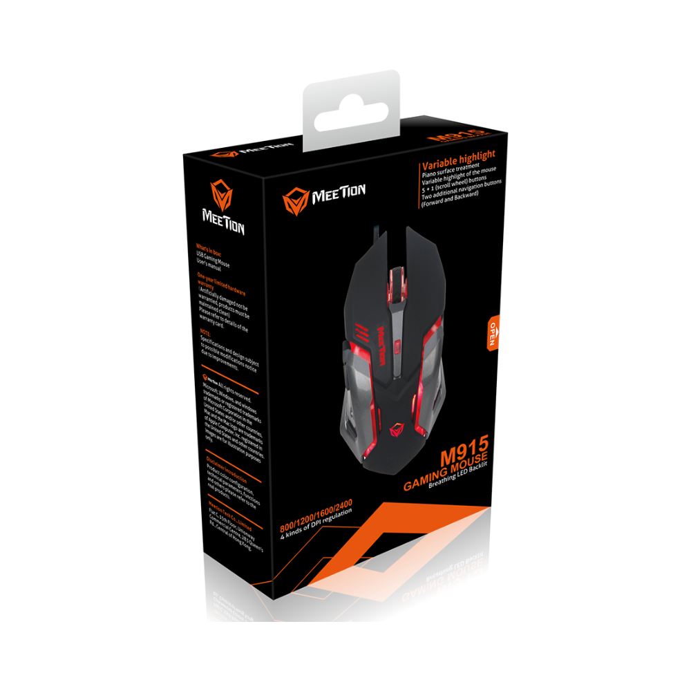 Mouse Gamer RGB 2400DPI Meetion