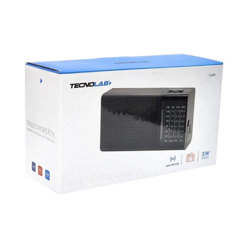 Radio Portátil de Bolsillo AM/FM/SW Tecnolab