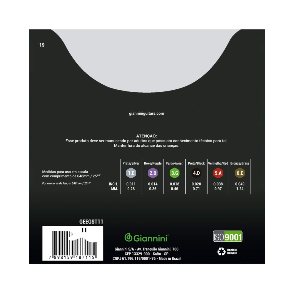 Set de Cuerdas Guitarra Eléctrica 11-49 Giannini