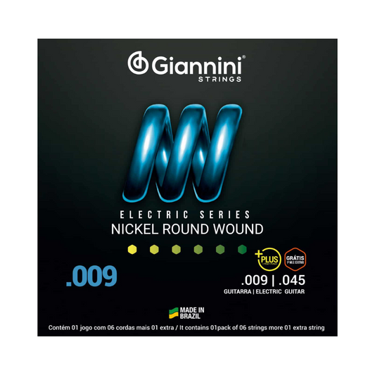 Set de Cuerdas Guitarra Eléctrica 9-45 Giannini