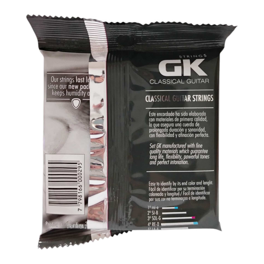Set de cuerdas de guitarra clasica GK 1,2,3 Negra