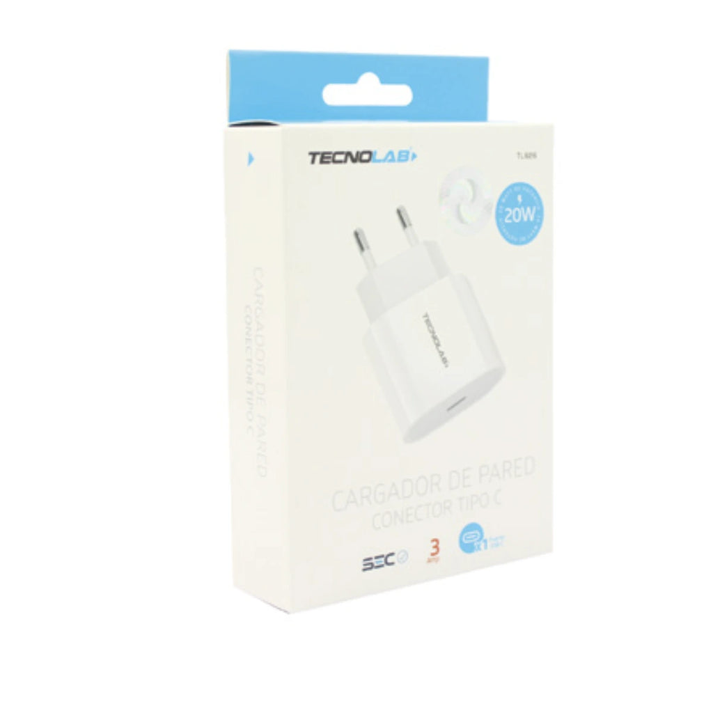 CARGADOR USB TIPO C PD 20W SIN CABLE TECNOLAB TL626