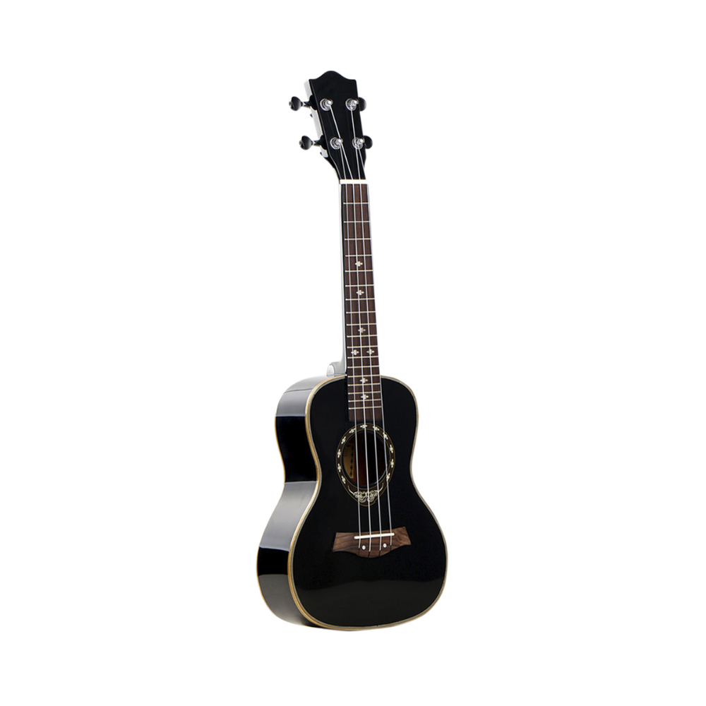 Ukelele Concierto 24” Black Kauai