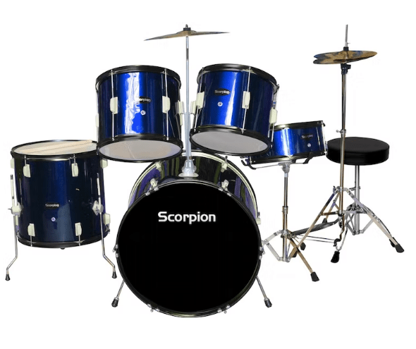 Batería Acústica 5 Piezas Platillos+Piso Scorpion
