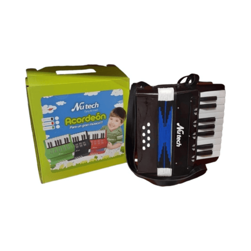 Acordeón para Niño 7 Teclas 2 Bajos Negro Nutech - Espacio música