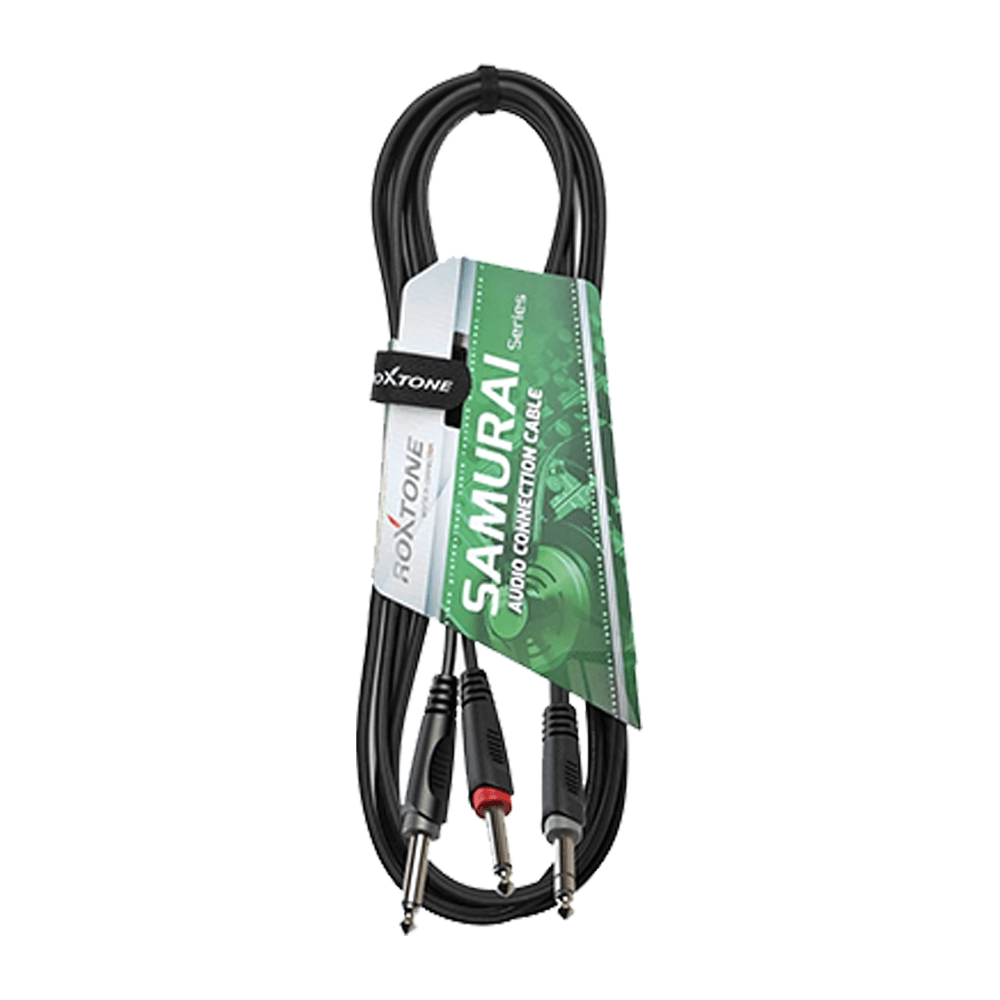 Cable 1 Plug 6,3 Estéreo a 2 Plug 6,3 Mono 5m Roxtone - Espacio música