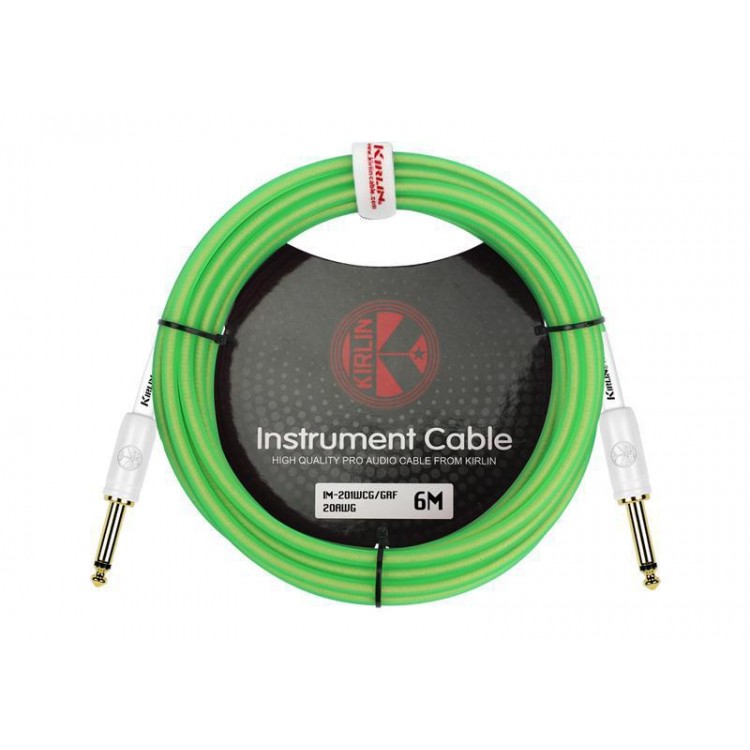 Cable instrumento 6,3 mono 3 m verde Premium Kirlin