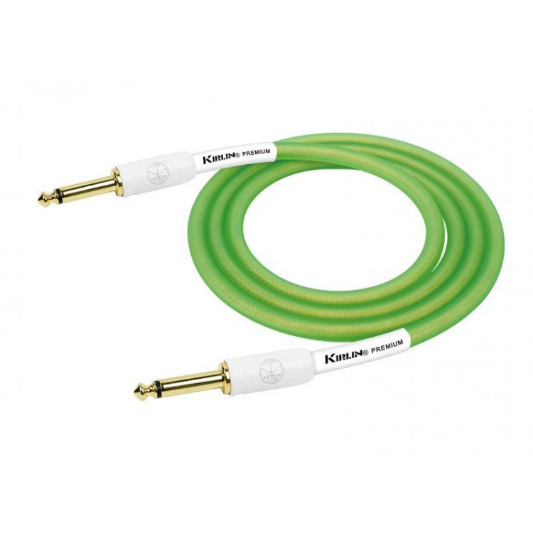 Cable instrumento 6,3 mono 6 m verde Premium Kirlin