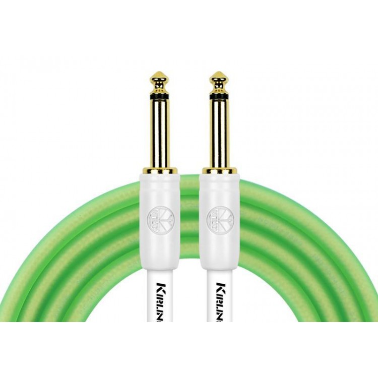 Cable instrumento 6,3 mono 6 m verde Premium Kirlin