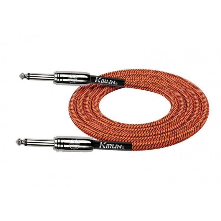 Cable instrumento 6,3 mono tela naranja 3 m Kirlin