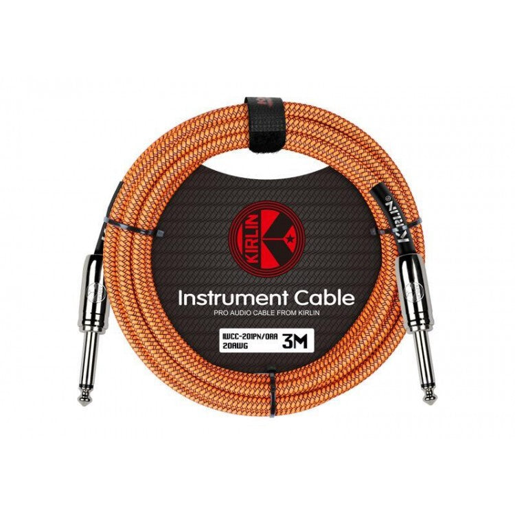 Cable instrumento 6,3 mono tela naranja 3 m Kirlin