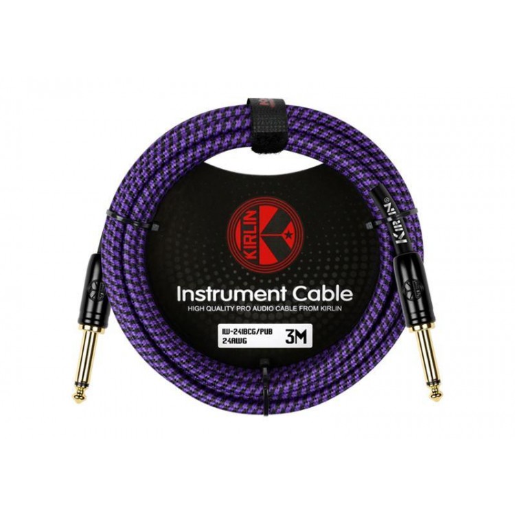Cable instrumento 6,3 mono tela púrpura 3 m Premium Kirlin