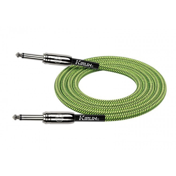 Cable instrumento 6,3 mono tela verde 3 m Kirlin