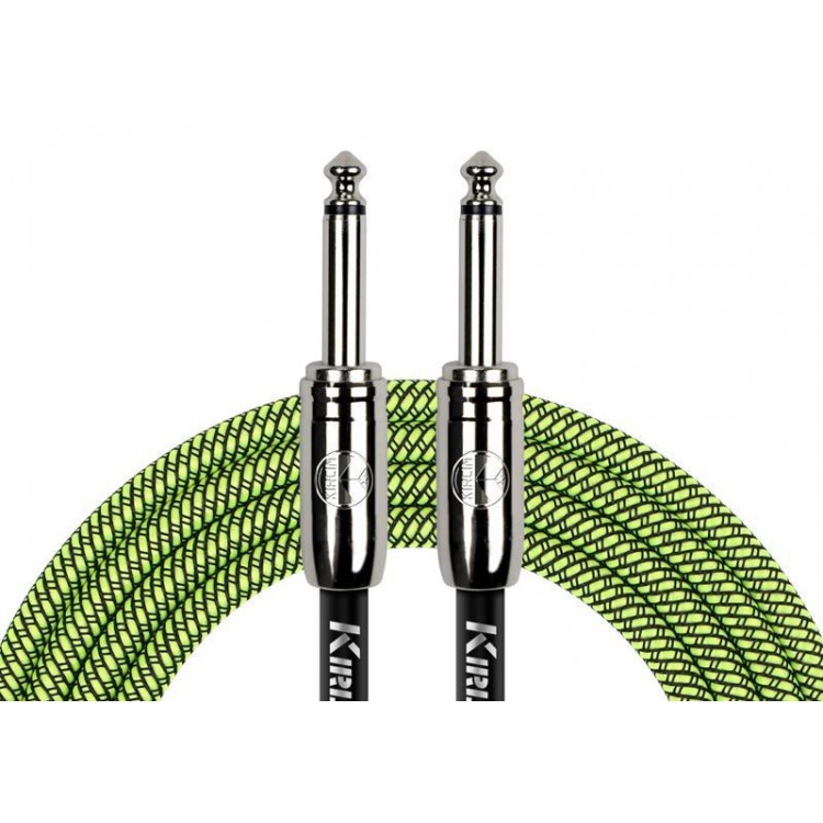 Cable instrumento 6,3 mono tela verde 3 m Kirlin