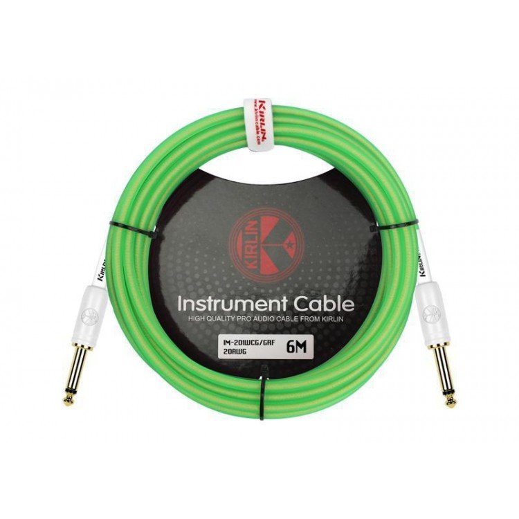 Cable instrumento 6,3 mono 3 m verde Premium Kirlin - Espacio música