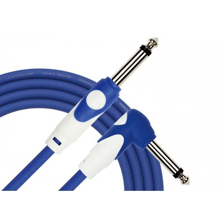 Cable instrumento 6,3 mono en L 3 m azul Kirlin - Espacio música