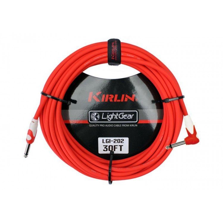 Cable instrumento 6,3 mono en L 3 m rojo Kirlin - Espacio música