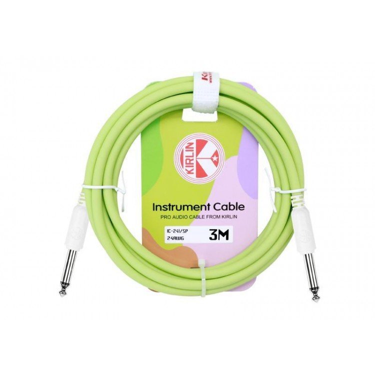 Cable para instrumento 6,3 a 6,3 3m verde primavera Kirlin - Espacio música