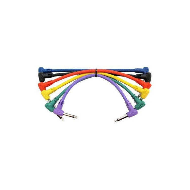 Cable patch 6,3 mono a 6,3 mono en L 15 cm Kirlin - Espacio música