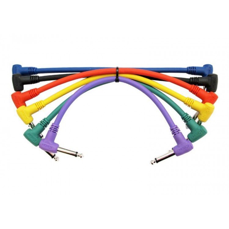 Cable patch 6,3 mono a 6,3 mono en L 30 cm Kirlin - Espacio música