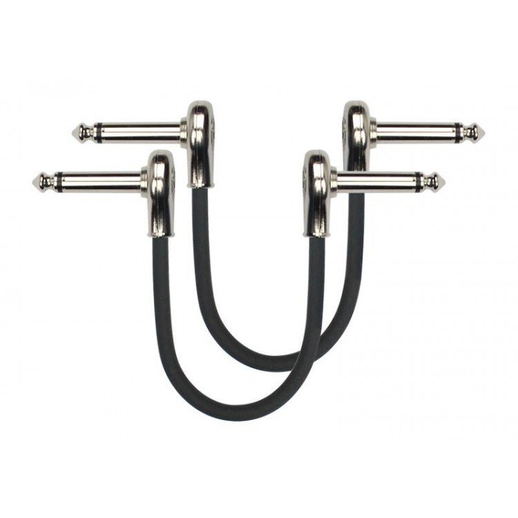 Cable patch 6,3 mono a 6,3 mono metálico en L 15 cm Kirlin - Espacio música