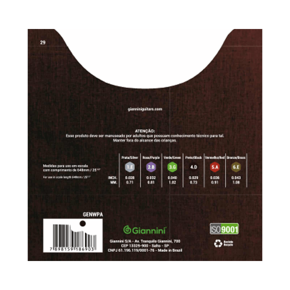 Cuerdas Guitarra Clásica Tensión Alta Giannini - Espacio música