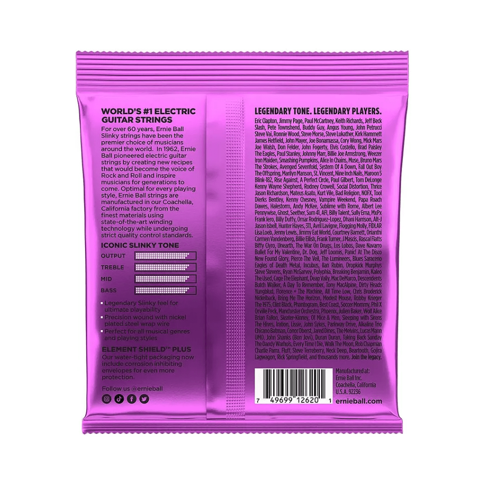 Cuerdas Guitarra Eléctrica de 7 Cuerdas Power Slinky 11 - 58 Ernie Ball - Espacio música