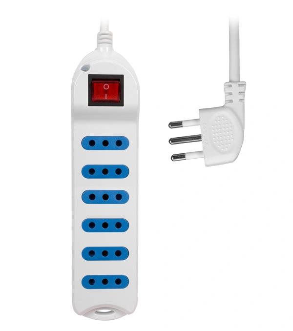 Extensión múltiple 6 posiciones con switch 3 m blanca Philco - Espacio música