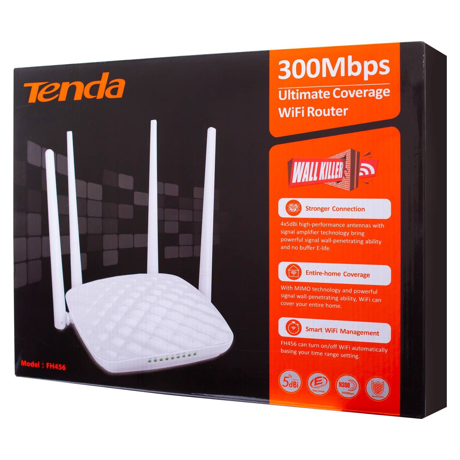 Router WiFi Tenda N300 4 antenas