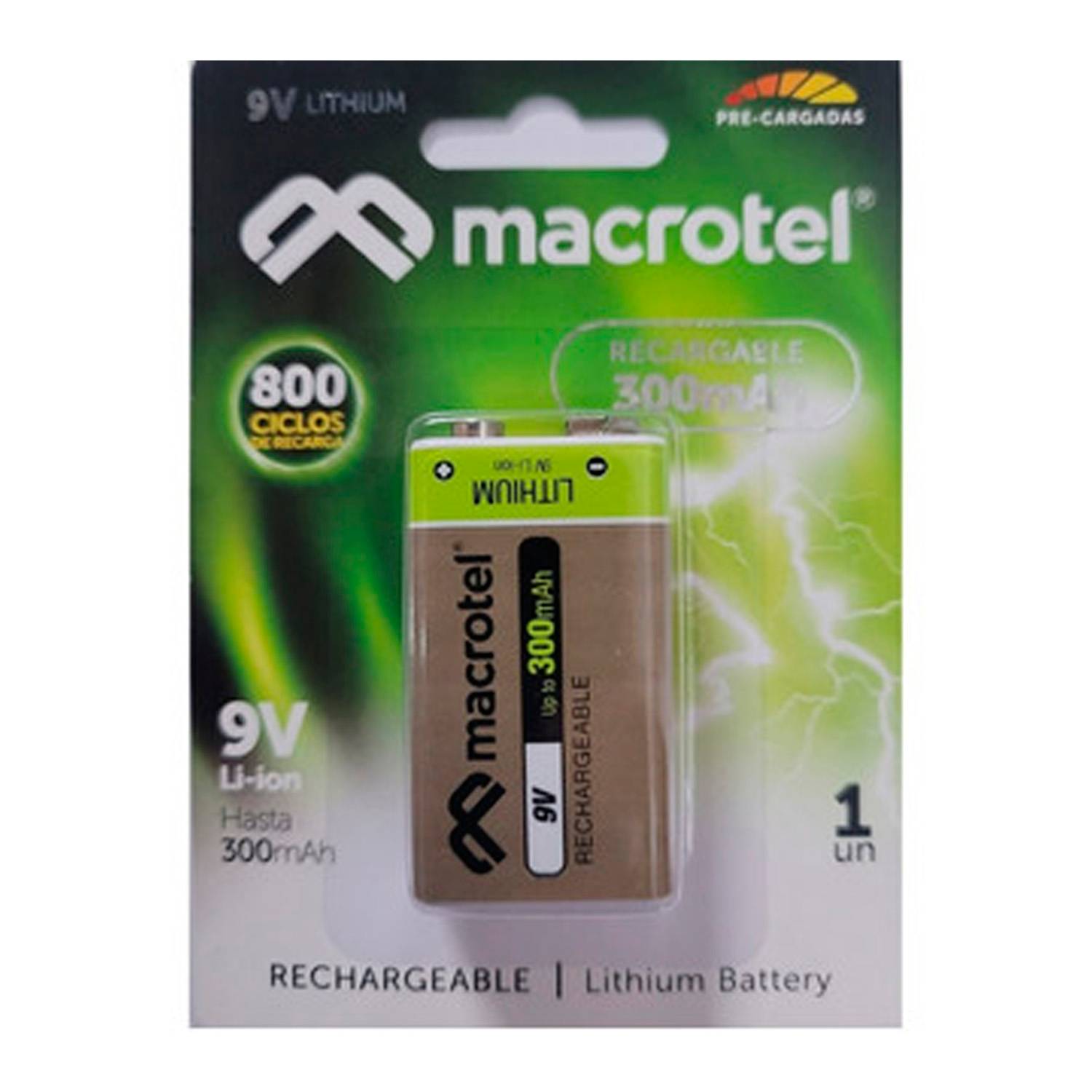 Batería Recargable 9V 300 mAh Macrotel