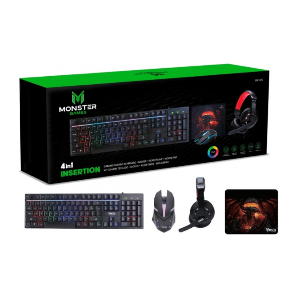 Kit Teclado Mouse Gamer Monster Games - Espacio música