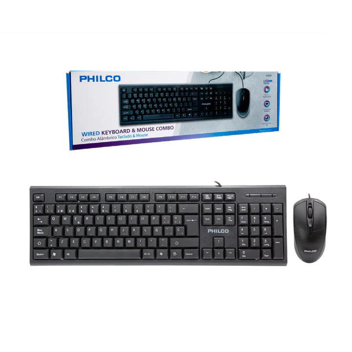 Kit de Oficina Teclado y Mouse Philco