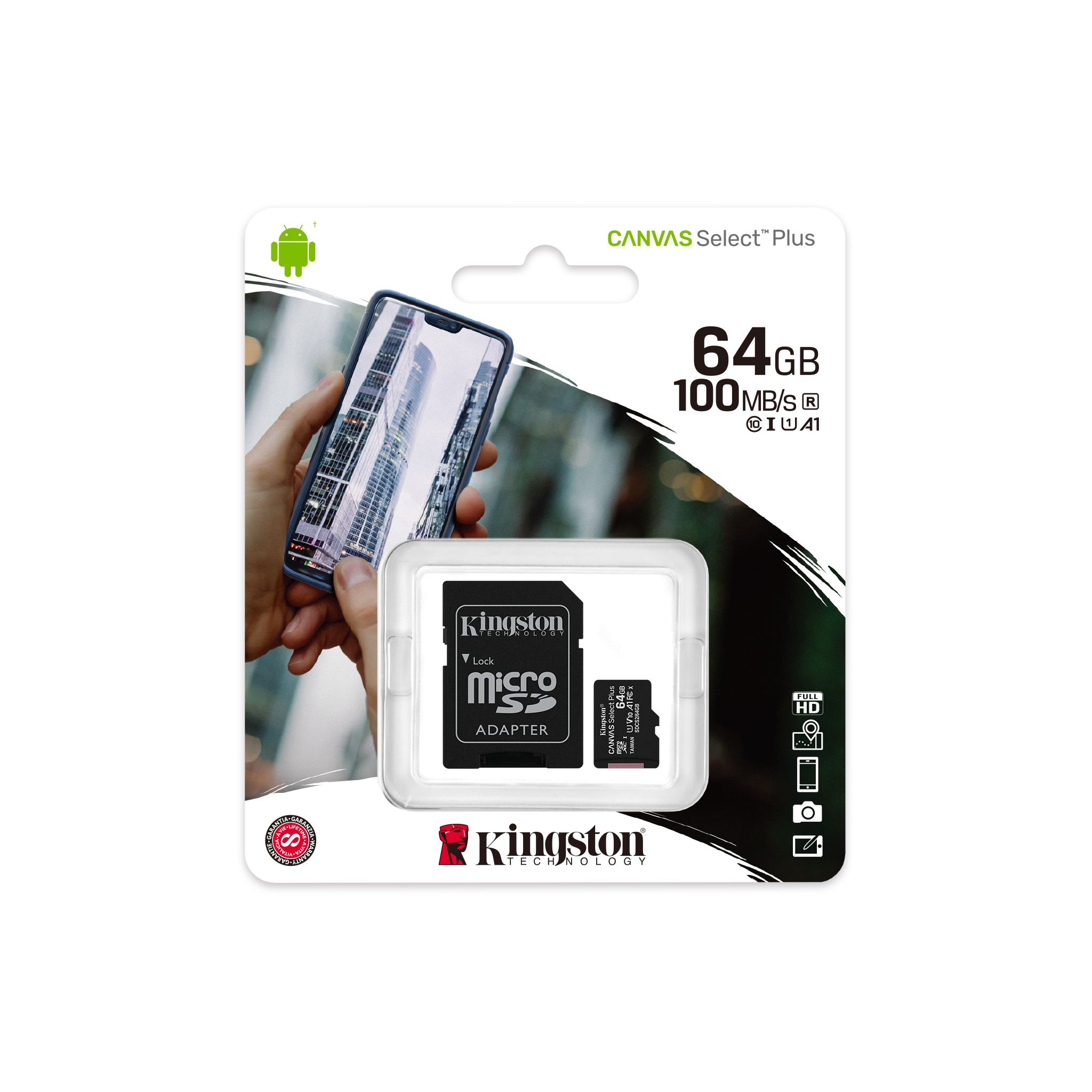 Tarjeta microSD Canvas Select Plus 64Gb Kingston