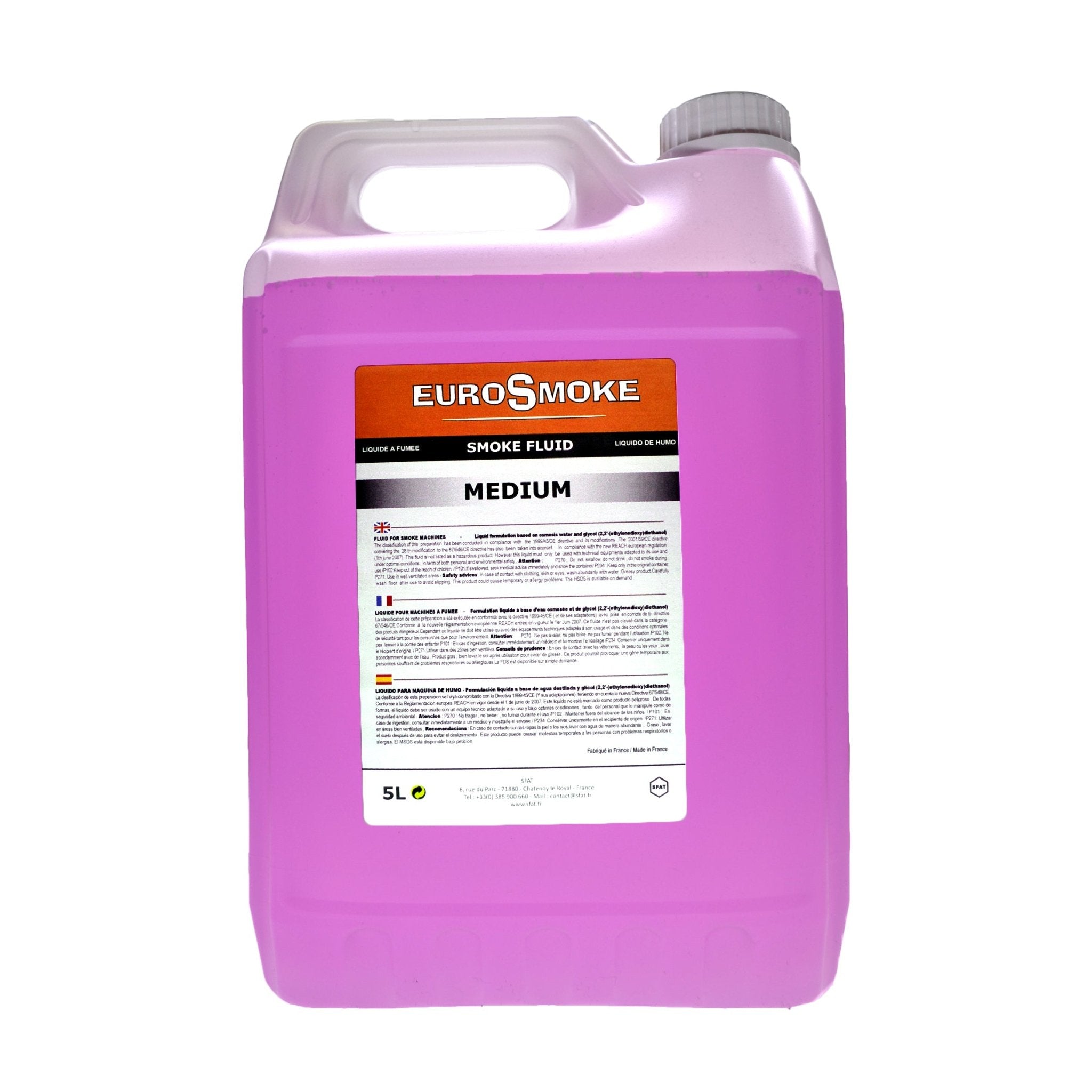 Líquido Para Máquina De Humo Densidad Media Eurosmoke - Espacio música