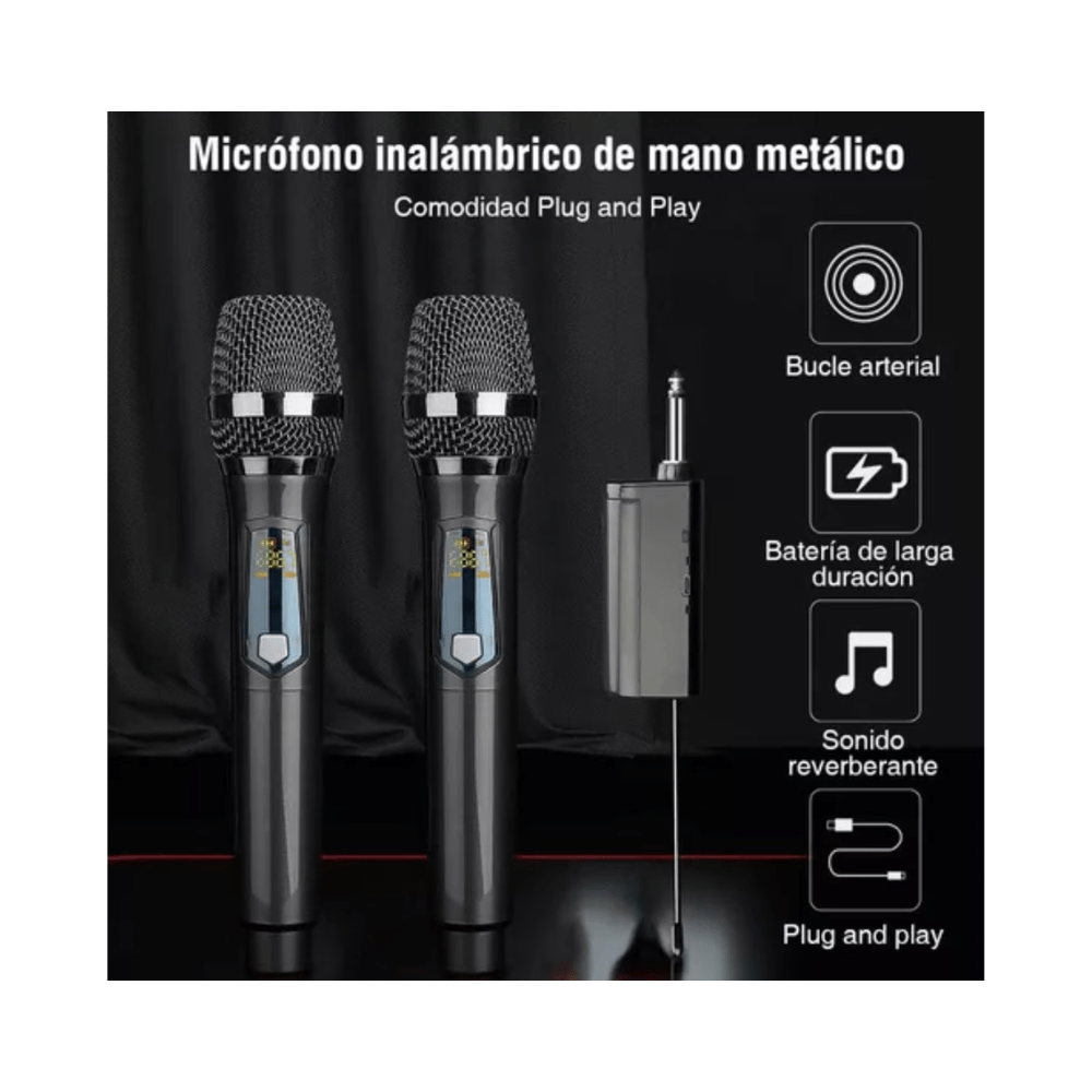 Micrófonos Inalámbricos UHF Kit x2 VRC - Espacio música