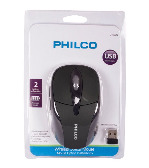 Mouse óptico inalámbrico Philco - Espacio música