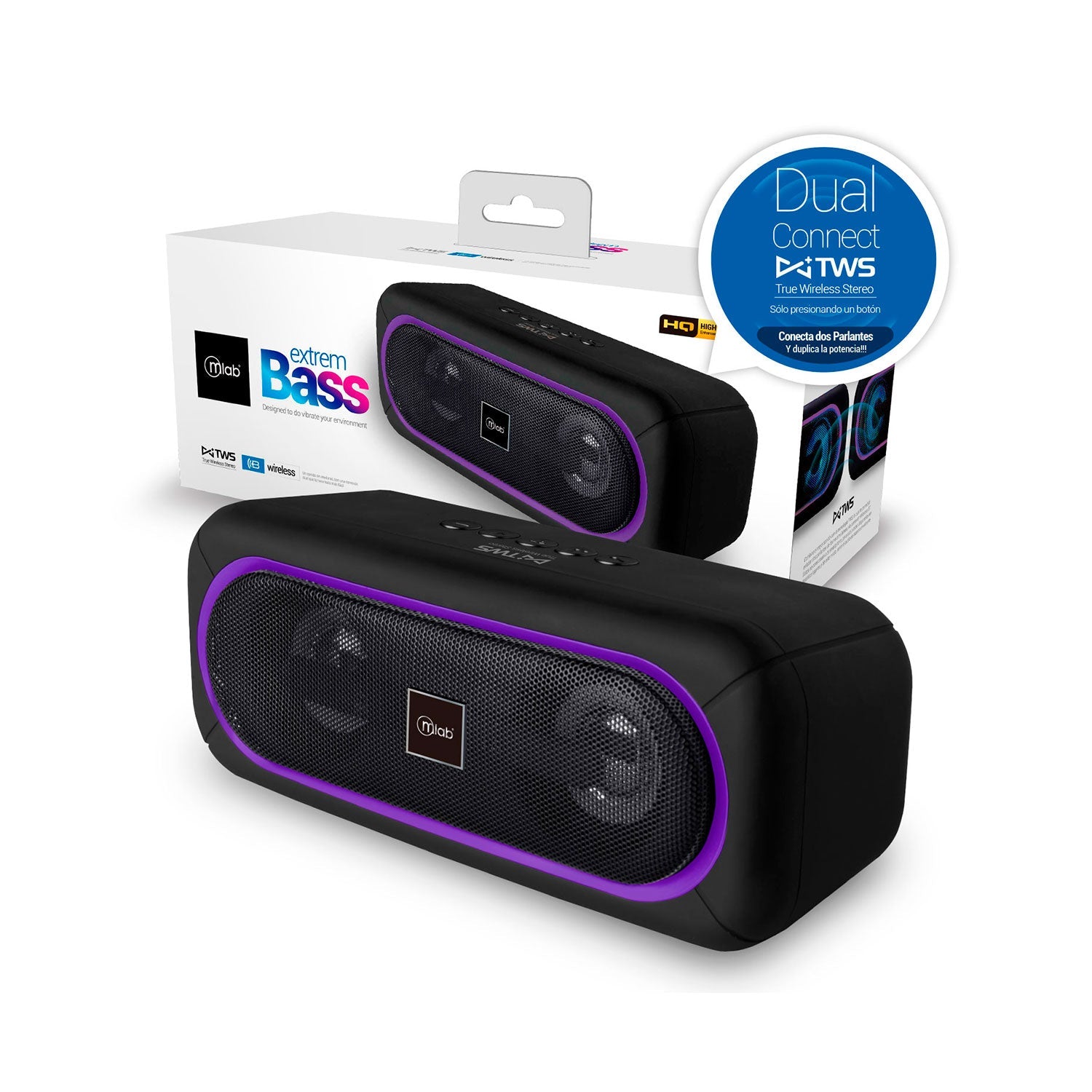Parlante Extrem Bass TWS Mlab - Espacio música
