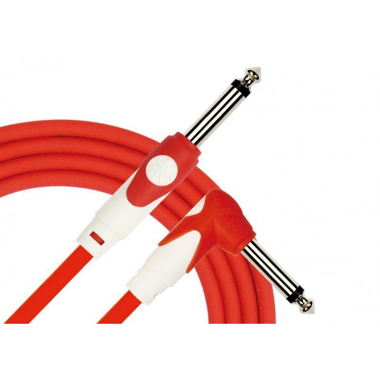 Cable instrumento 6,3 mono en L 6 m rojo Kirlin