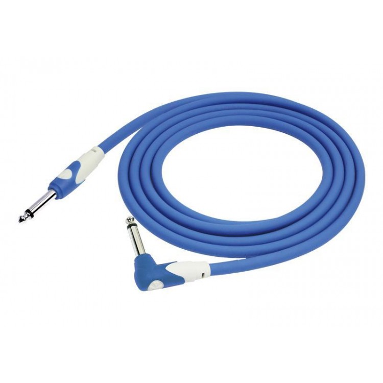 Cable instrumento 6,3 mono en L 3 m azul Kirlin