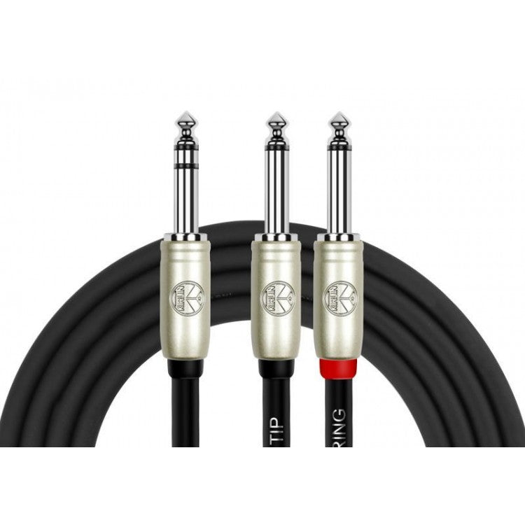 Cable Audio Plug 6,3 TRS a 2 Plug 6,3 Mono, 2m Kirlin
