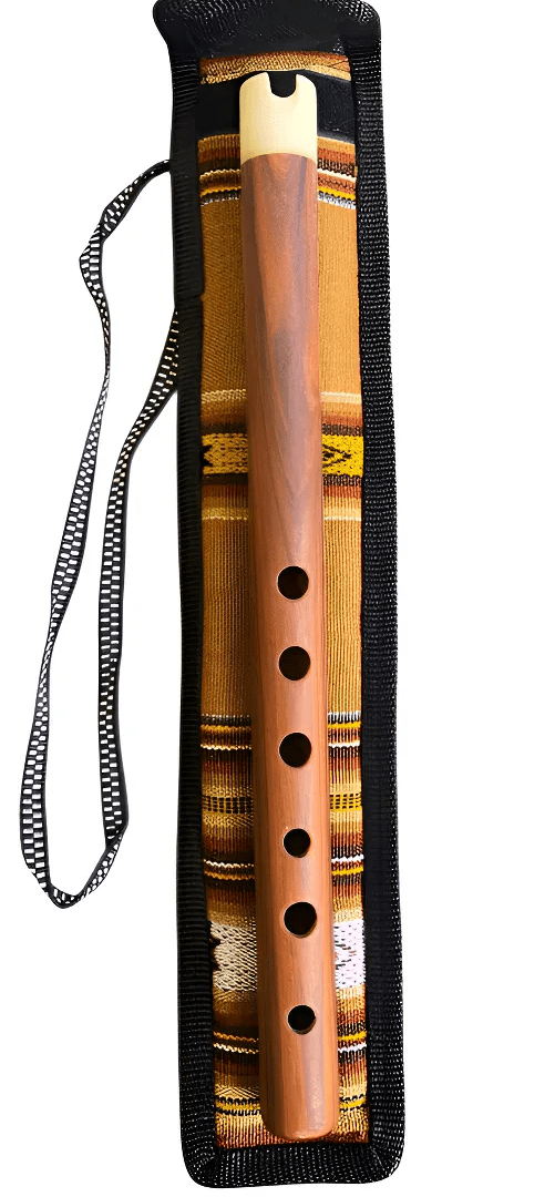 Quena Boliviana De Jacarandá Con Boquilla De Hueso - Espacio música