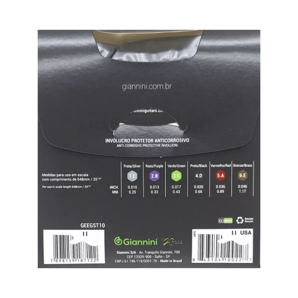 Set de Cuerdas Guitarra Eléctrica 10 - 46 Giannini - Espacio música