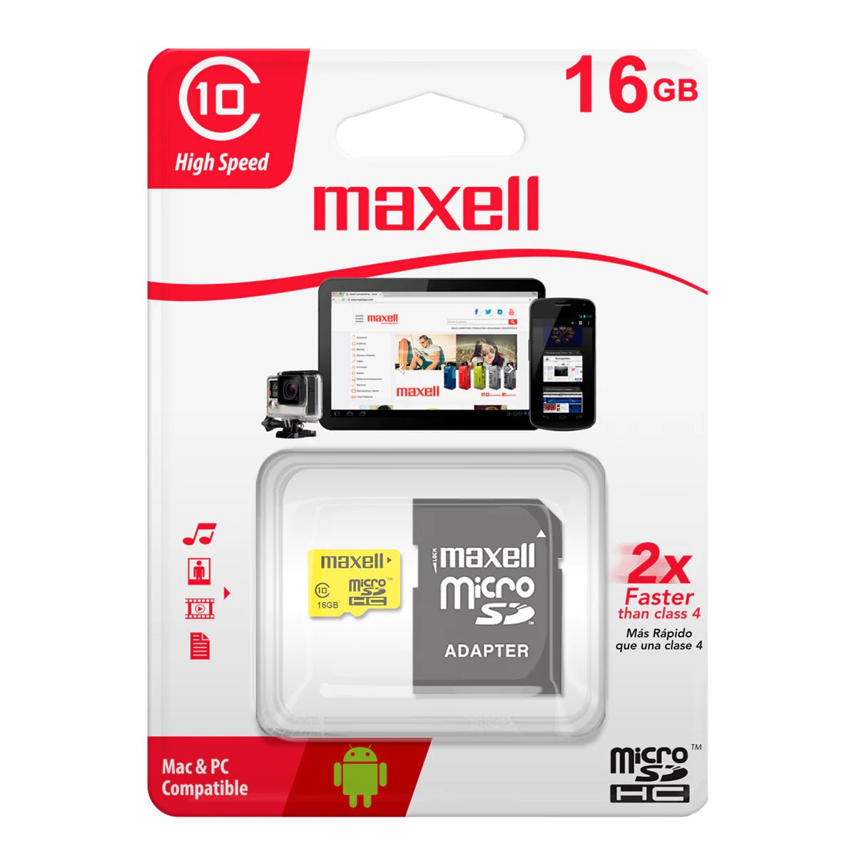 Tarjeta micro SD HC 16 GB clase 10 Maxell - Espacio música