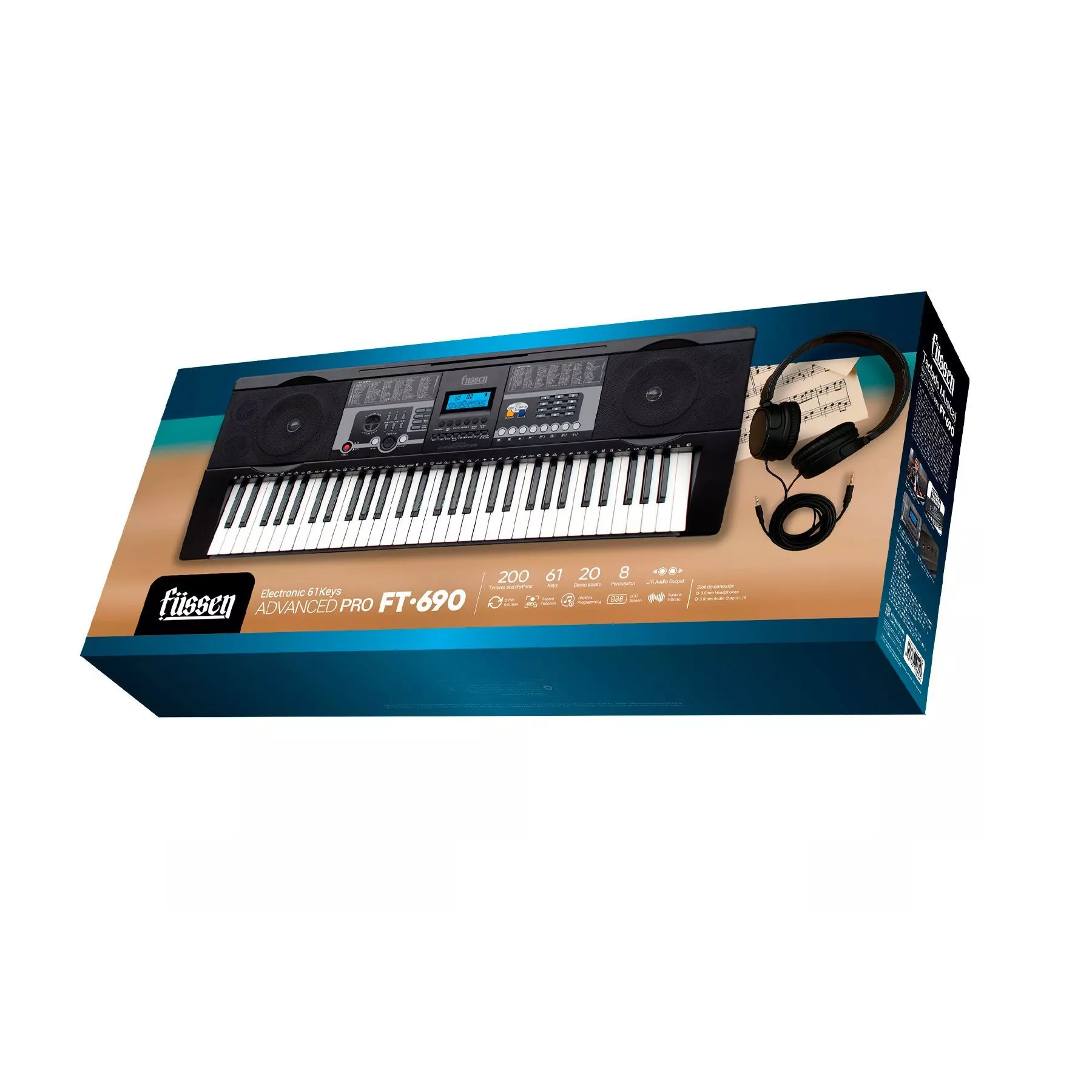 Teclado Musical Electrónico 61 Teclas Advanced Pro Fussen